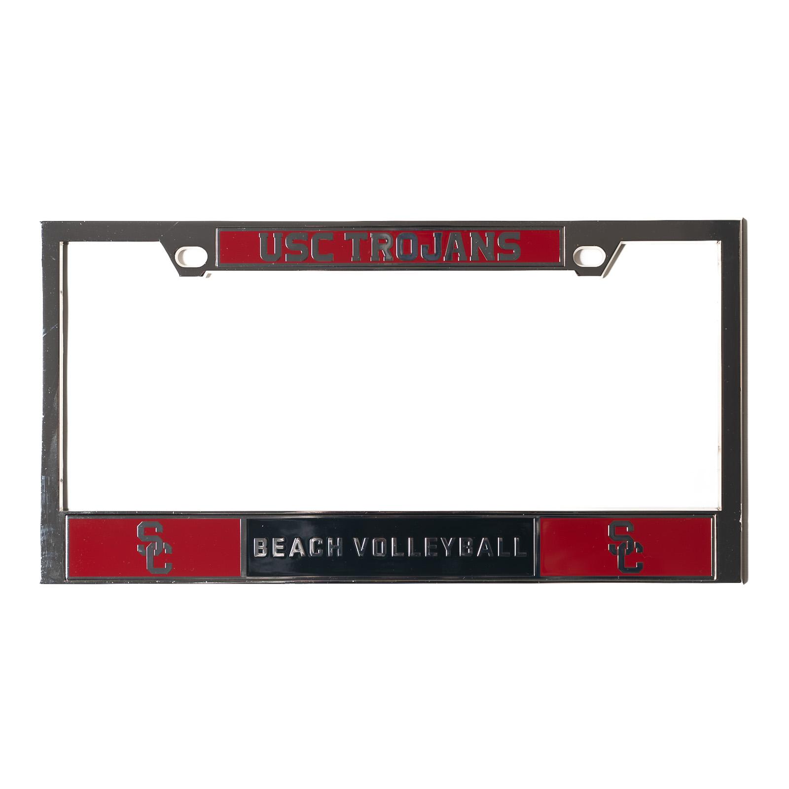 SC Interlock Beach Volleyball License Plate Frame Chrome by The U Apparel & Gifts image01